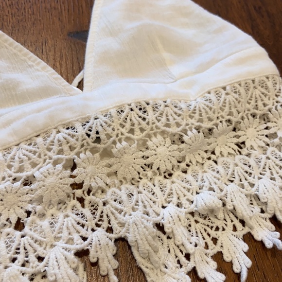 White Halter Wrap-Around Crop Top - Picture 2 of 3